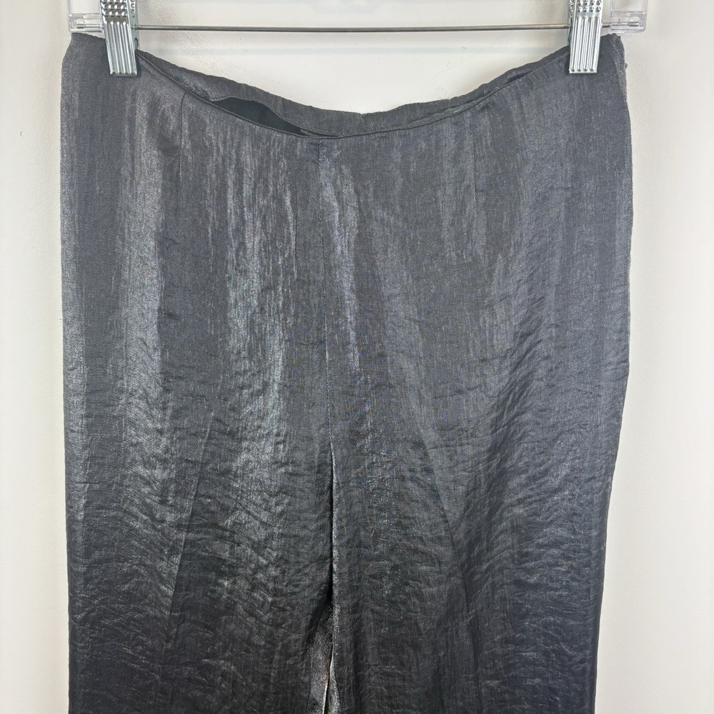 Peace of Cloth Y2K Gray Metallic Size 2 Trousers  Pants Viscose Made in NYC - Picture 7 of 12